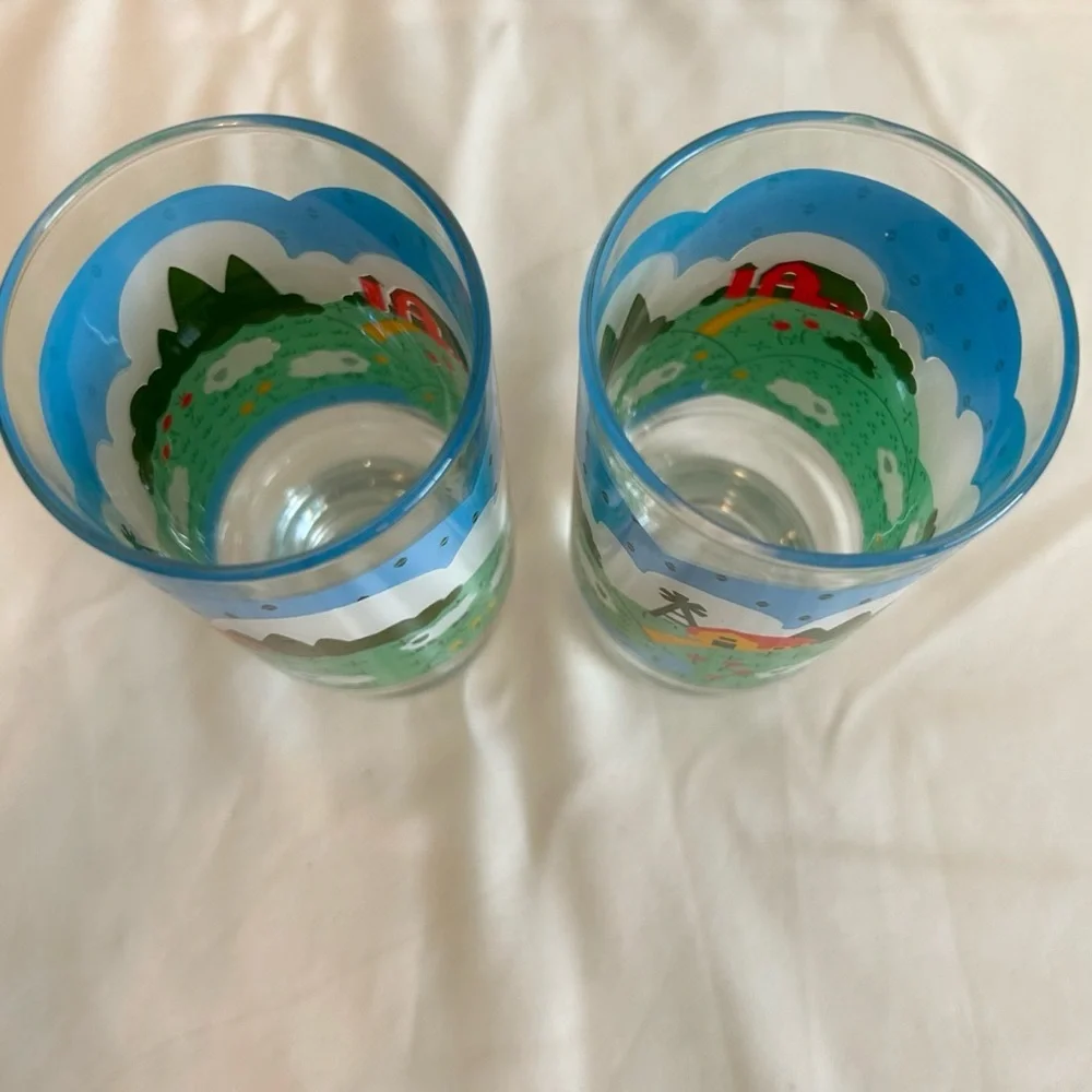 Vintage Nina Sheep Farm Glasses Anchor Hocking Cottagecore Glassware, Set of 2